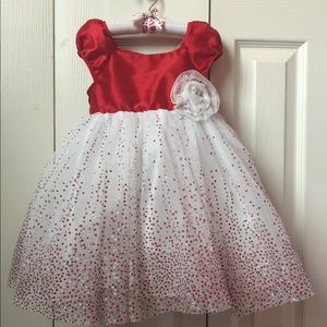 24 month red/white dress